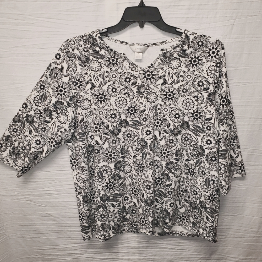 Women's Plus 3/4 Sleeve CJ Banks Floral Top 2x